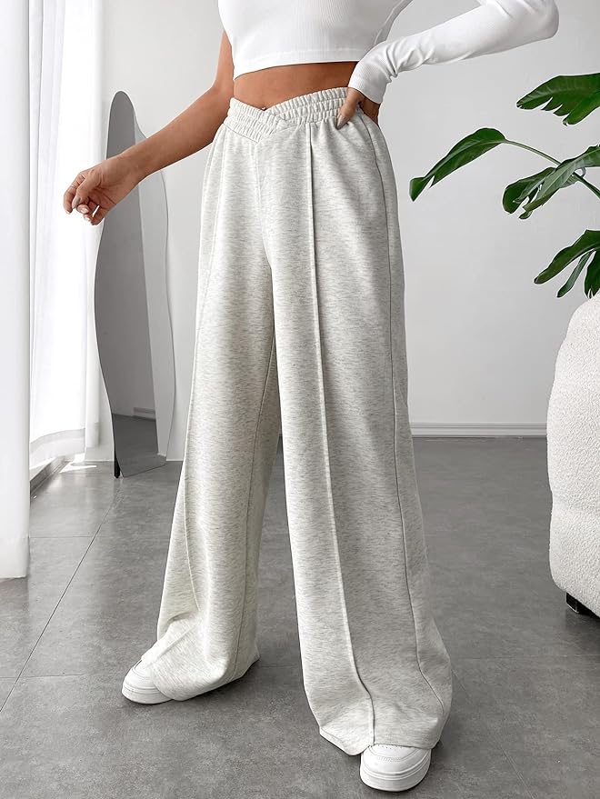 Valoria – Dames Wide Leg Joggingbroek met Hoge Taille, Comfortabel & Trendy