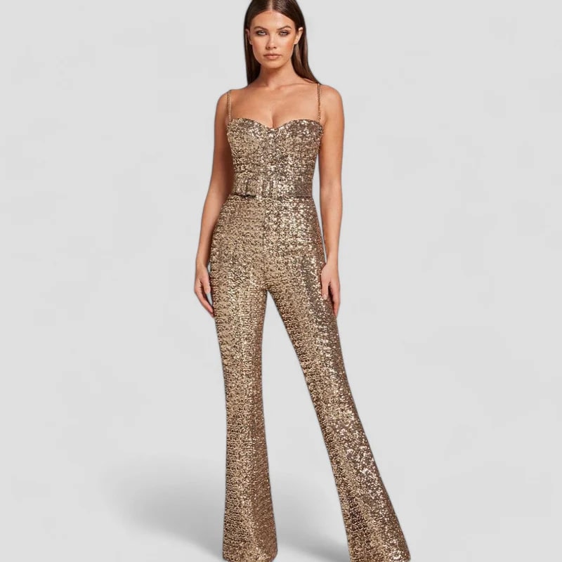 Elegante Jumpsuit Dames met Verstelbare Taille – Feestelijk & Tijdloos