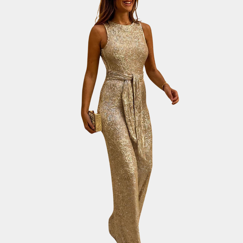 Alessia Jumpsuit – Elegante glitter jumpsuit voor feestelijke allure