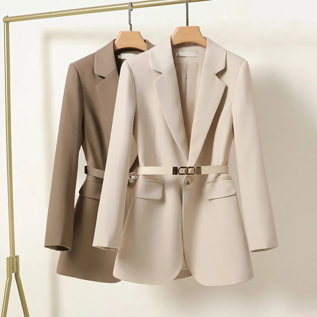Lange Blazer Dames met Riem – Zakelijk & Elegant