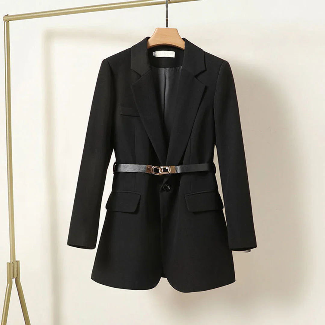 Lange Blazer Dames met Riem – Zakelijk & Elegant