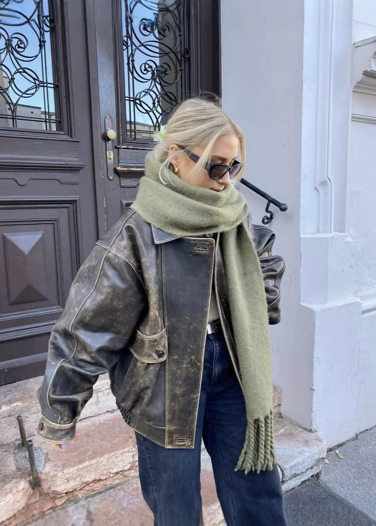 Marisol Vintage Jacket – Tijdloze Stoerheid in Vegan Leer