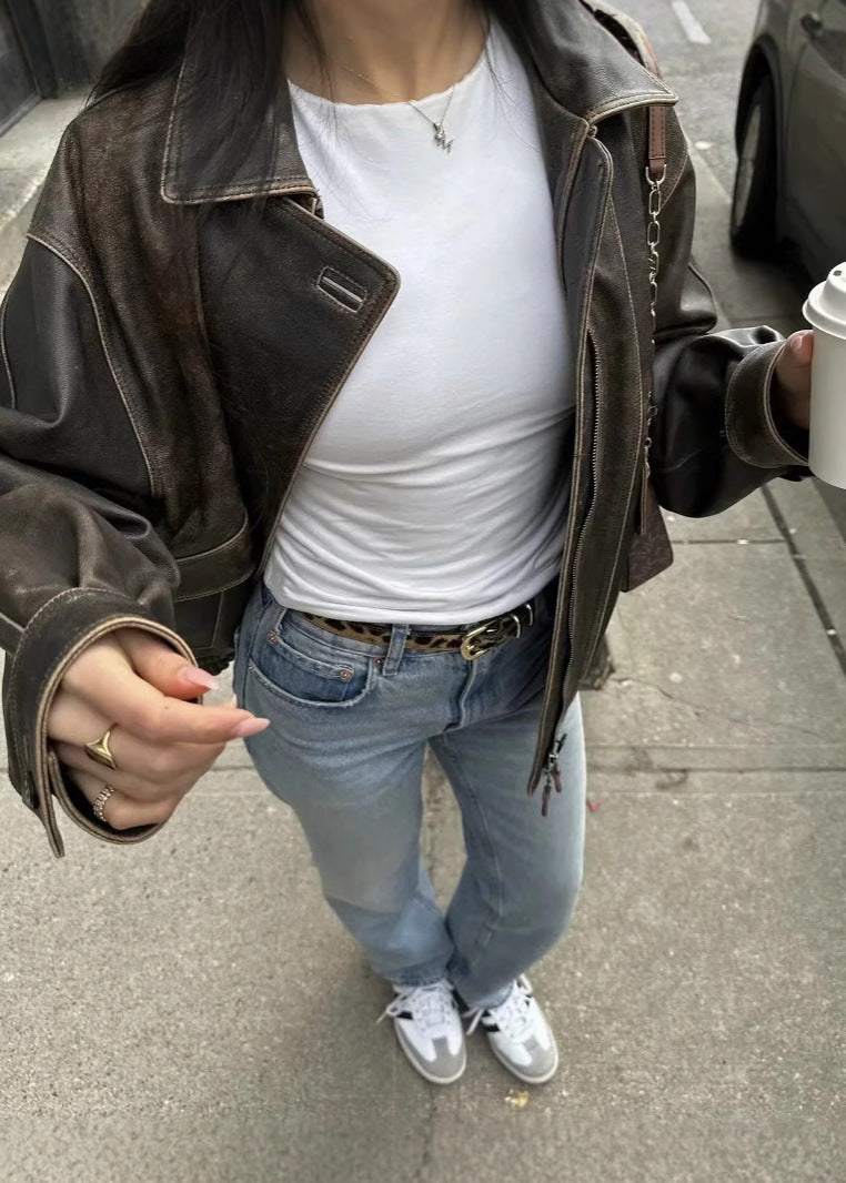 Marisol Vintage Jacket – Tijdloze Stoerheid in Vegan Leer