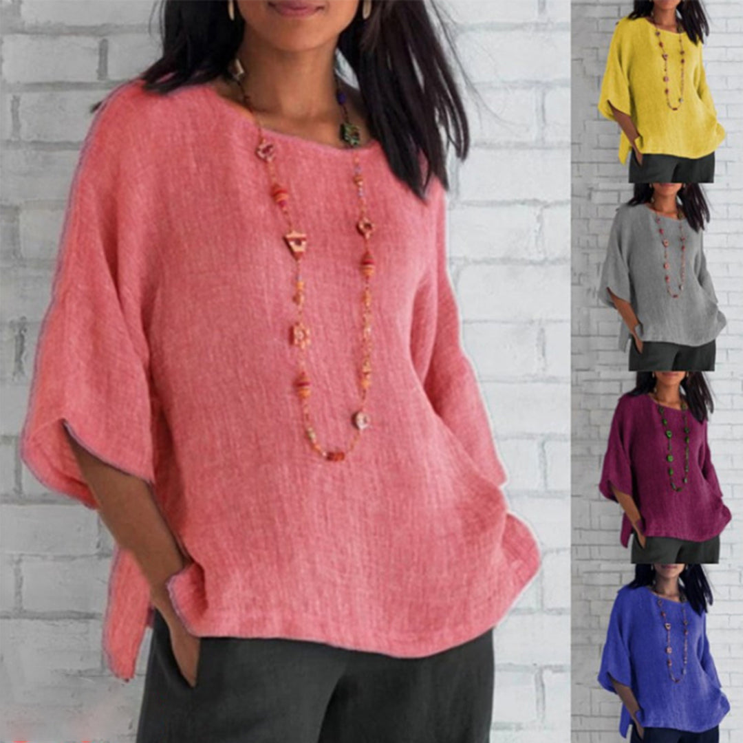 Auralyn – Luchtige dames top met linnenlook en moeiteloze elegantie