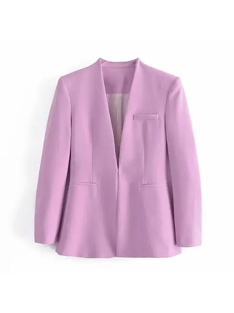 Selvara – Dames Tweedelige Business Set met Blazer & Slim-Fit Broek