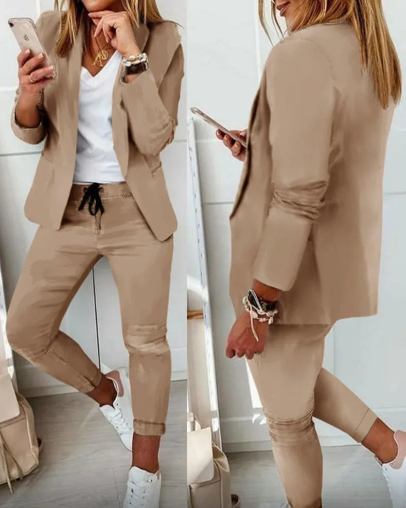 Aviera – Dames Business Set met Blazer & Broek, Stijlvol en Professioneel