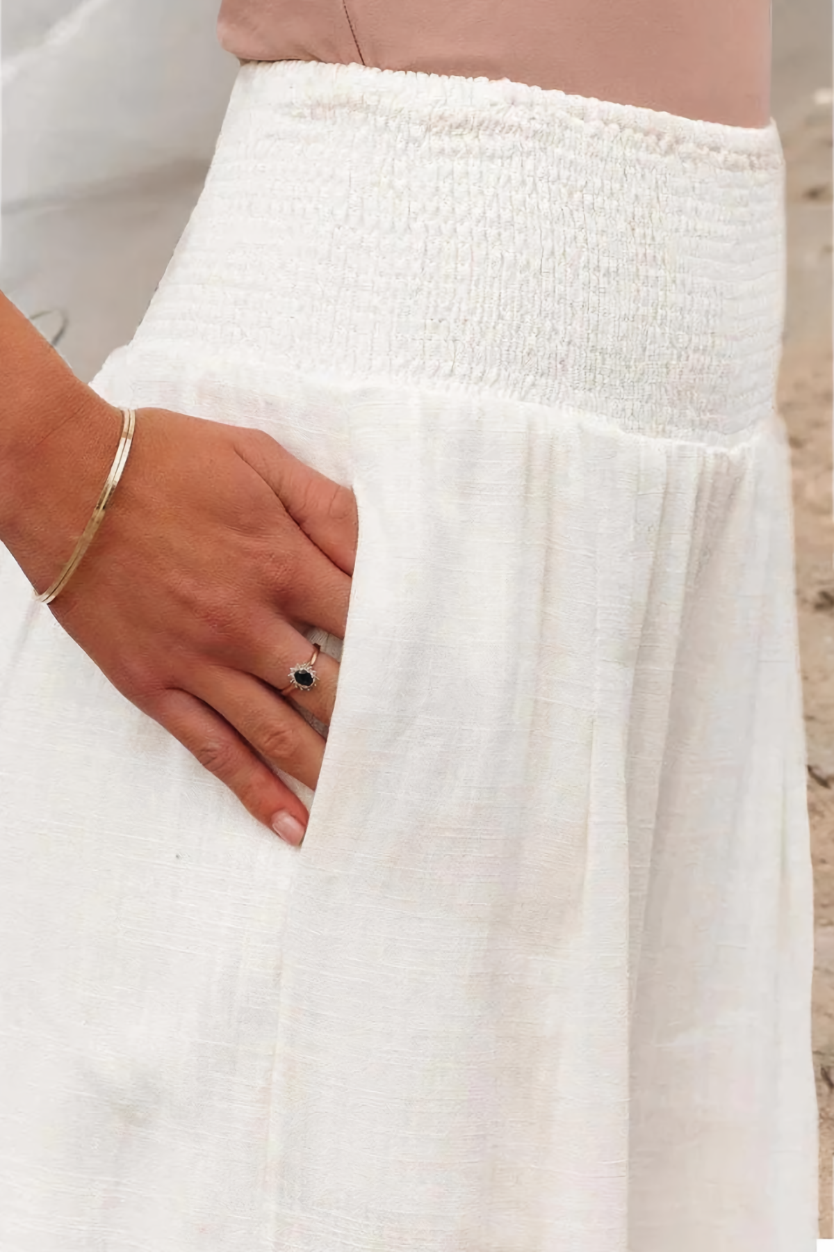 Lunaria - Comfortabele Hoge Taille Linnen Broek voor de Zomer met Ademend Design