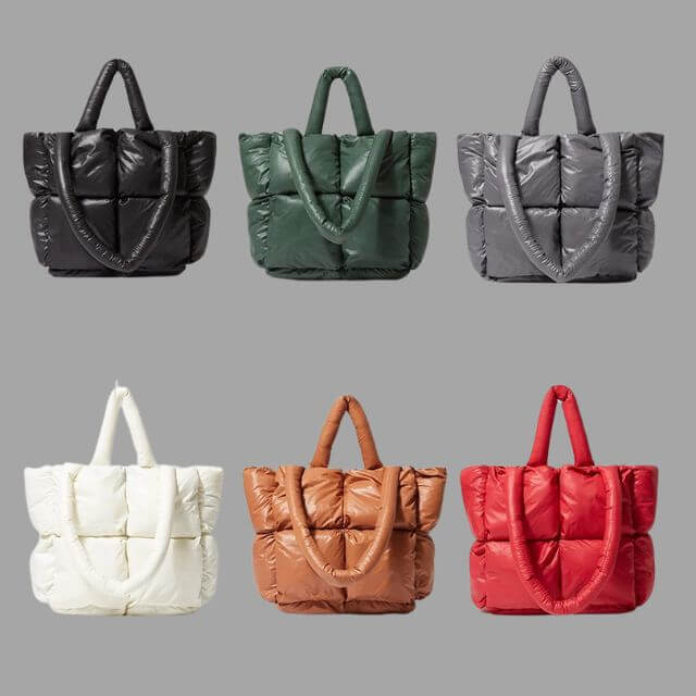 Aurelia Metallic Puffer Draagtas met Ruches – Stijlvol & Ruim