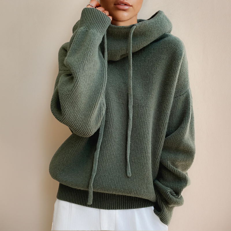 Isalynn – Cozy Gebreide Hoodie | Warm, Stijlvol & Ontspannen