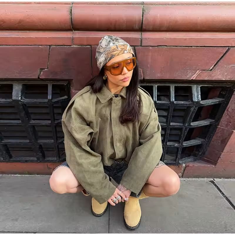 Noémie Suède Oversized Jas – Tijdloze Luxe in een Ontspannen Silhouet