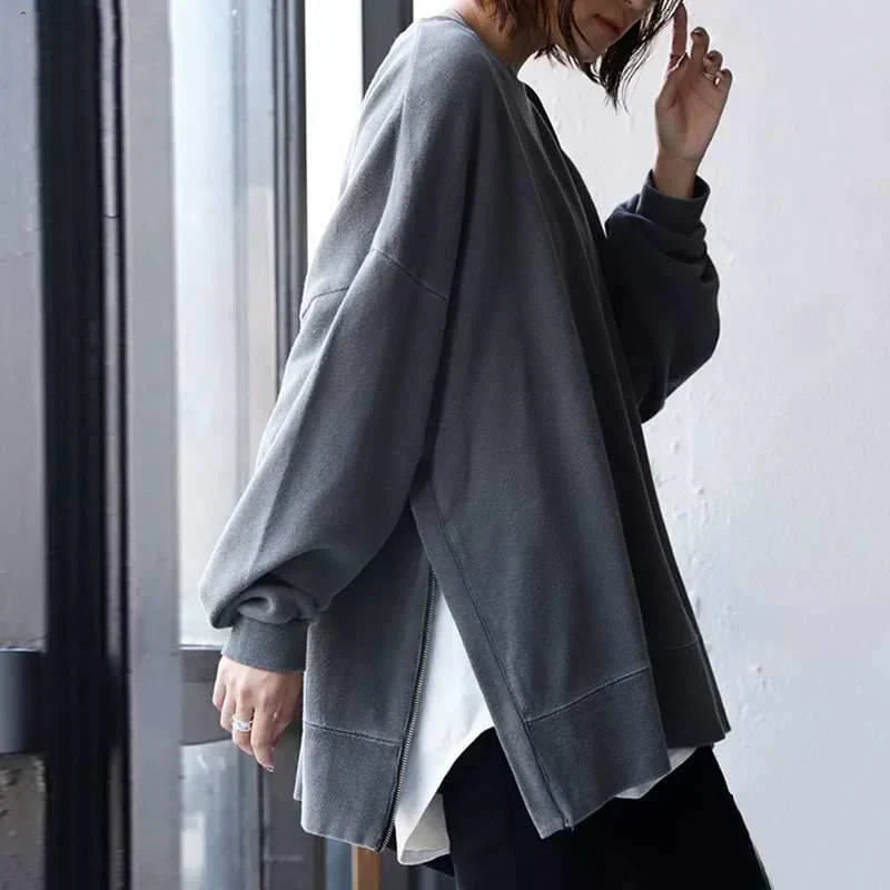 Sylvette Oversized Sweater – lange damestrui met zacht comfort en modern silhouet