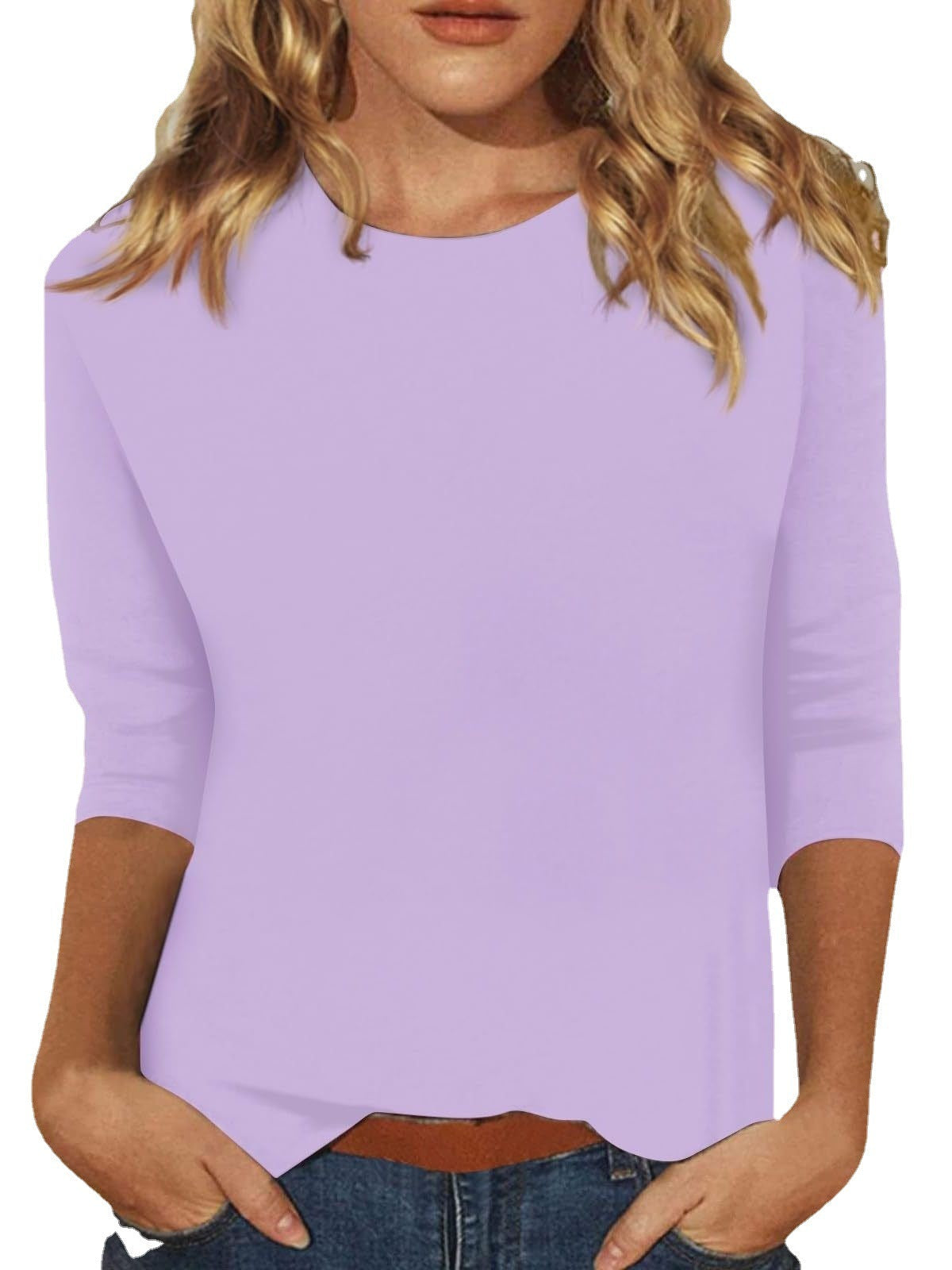 Zinnia - Basic Katoenen Top met 3/4 Mouwen voor Comfortabele Casual Looks