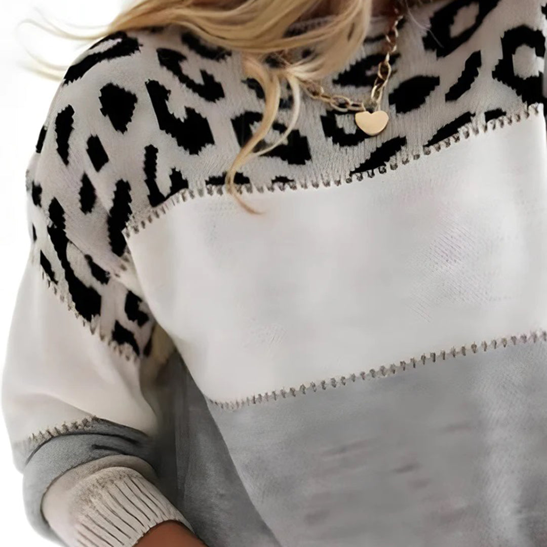 Calyora – Trendy Trui voor Dames | Oversized & Luipaardprint Statement