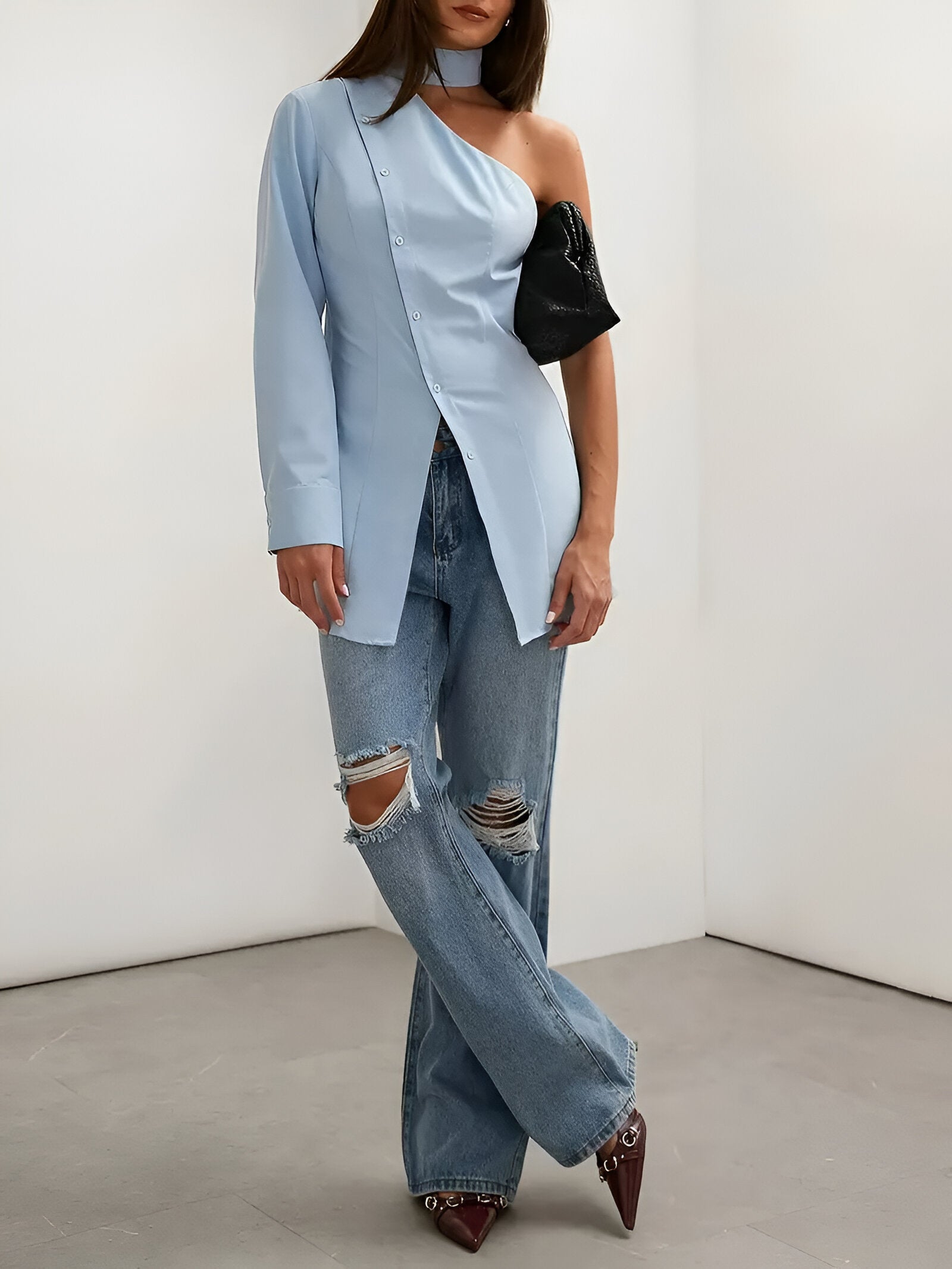 Eloura – Dames One-Shoulder Top met Asymmetrisch Design