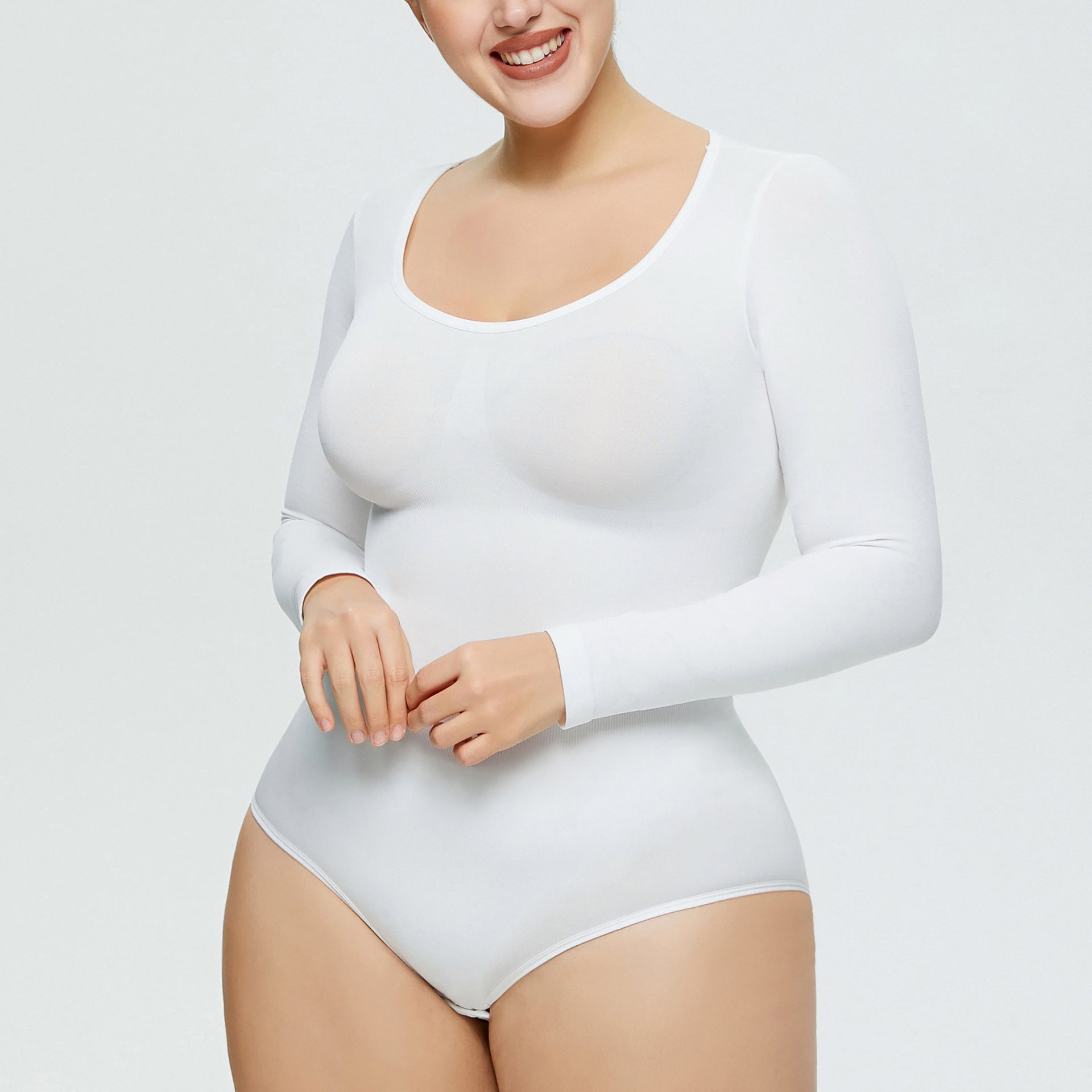 Naadloze Shapewear Bodysuit met Lange Mouwen