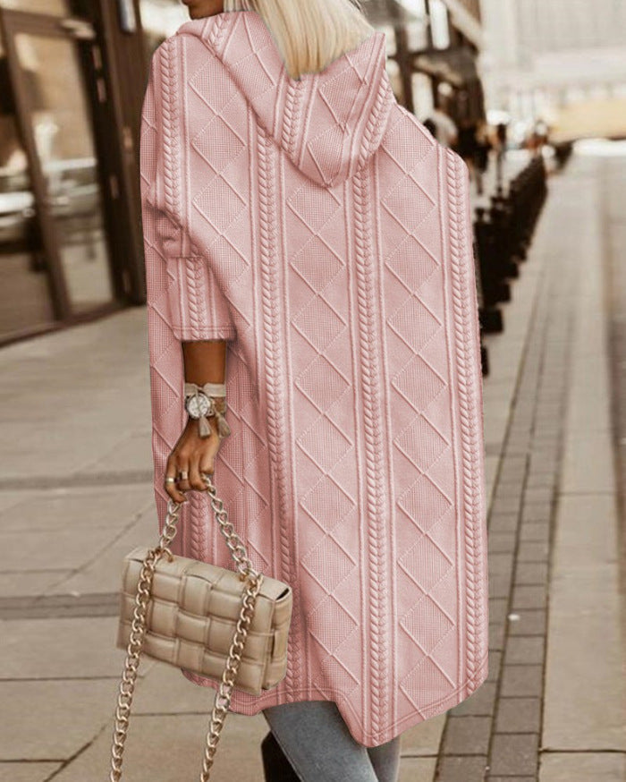 Noëlle – Lang Gebreid Vest met Capuchon voor Tijdloze Warmte en Comfort