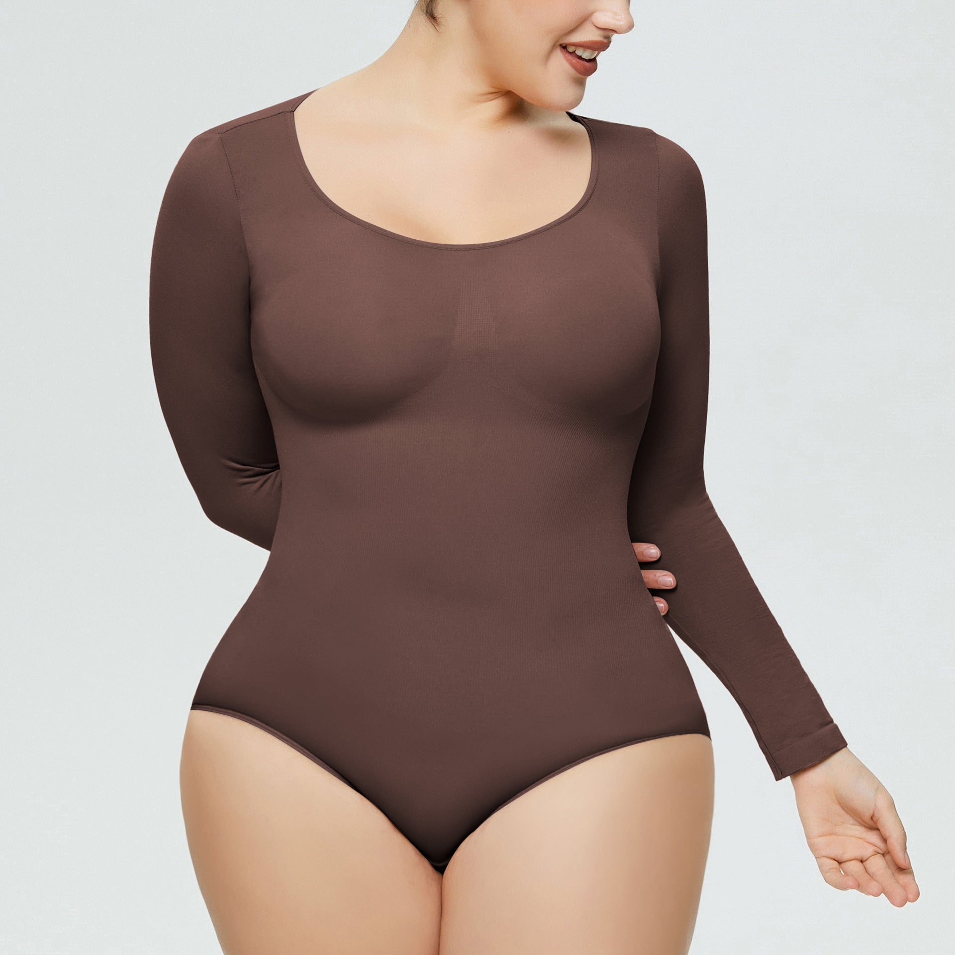 Naadloze Shapewear Bodysuit met Lange Mouwen