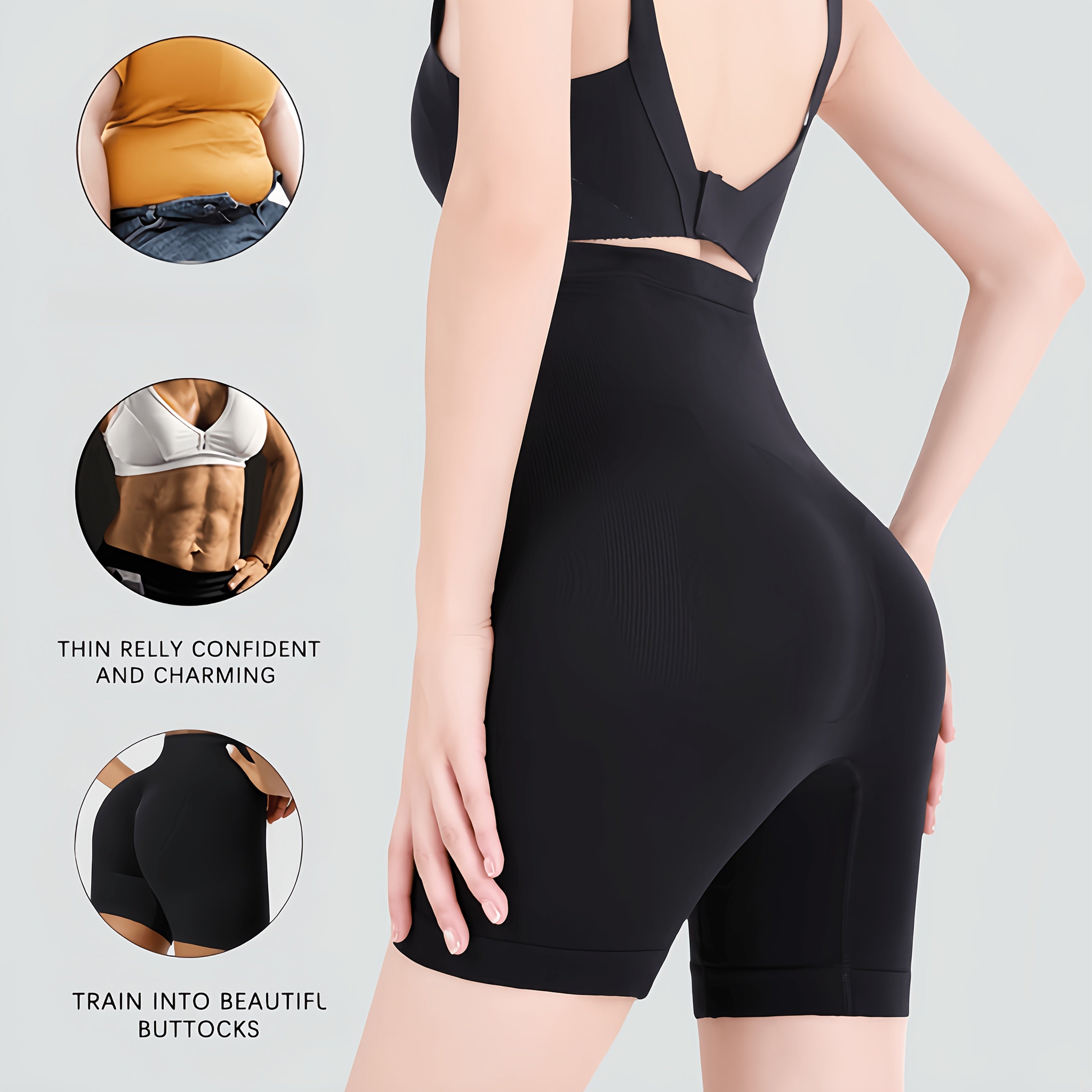 Lunara - Naadloze Hoge Taille Shapewear Shorts voor Optimaal Comfort, Buikcontrole en Liftend Effect
