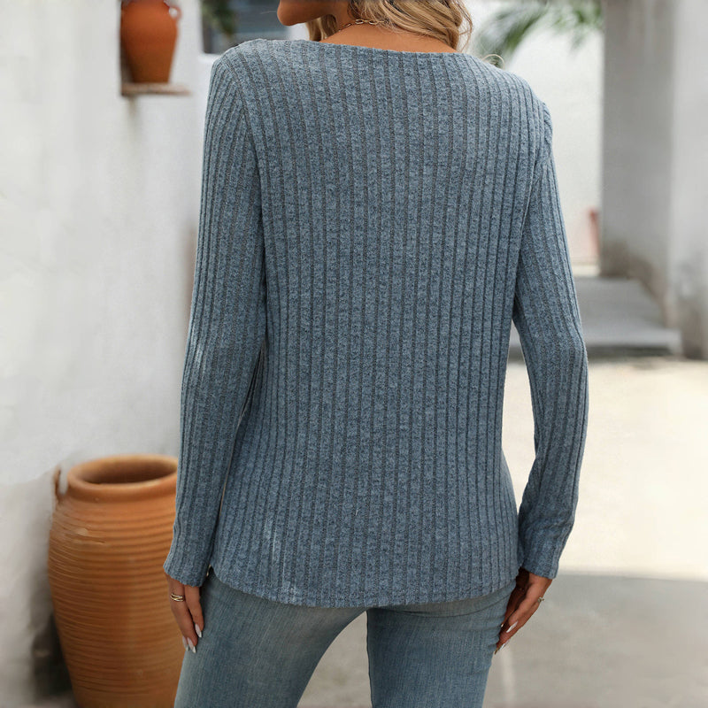 Fayenne – Effen Damesblouse met V-Hals en Tijdloze Elegant﻿ie