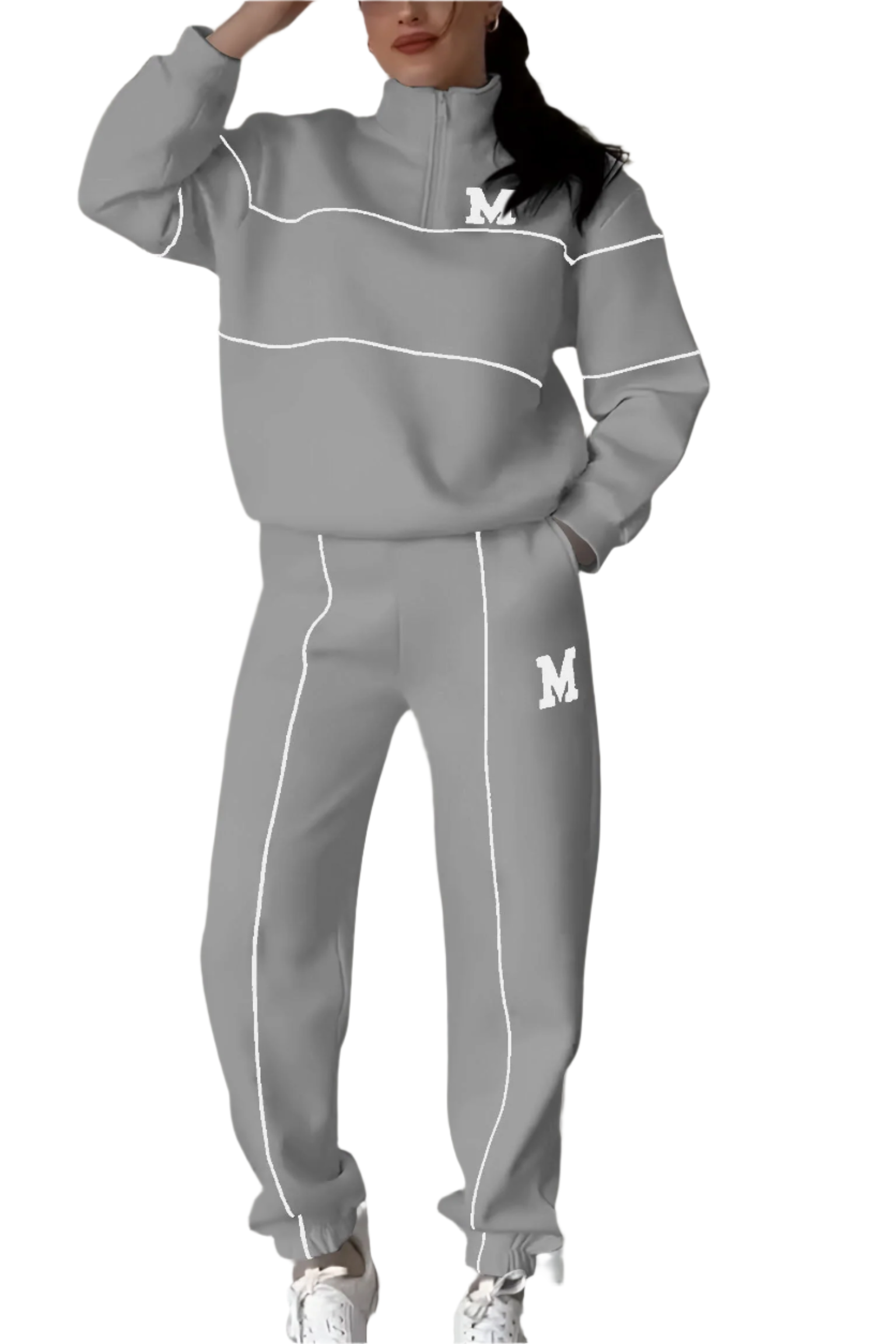 Veyra – Tweedelige Set met Letterprint en Tijdloze Stijl