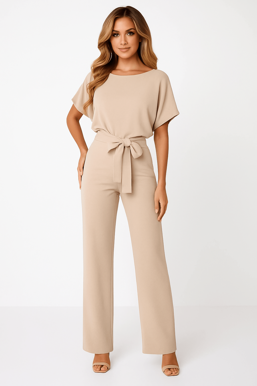 Noëlle – Elegante Jumpsuit met Strikceintuur en Tijdloze Uitstraling
