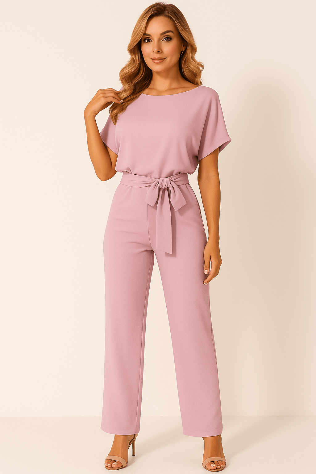 Noëlle – Elegante Jumpsuit met Strikceintuur en Tijdloze Uitstraling
