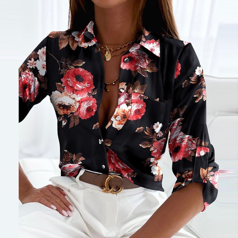 Luna - Elegante Blouse met Omslagkraag voor Dames in Diverse Kleuren en Patronen